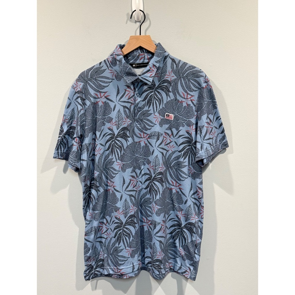 TravisMathew Men's Red Letter Day
Golf Polo Shirt Blue
Palm Leaf US Flag Sz XL